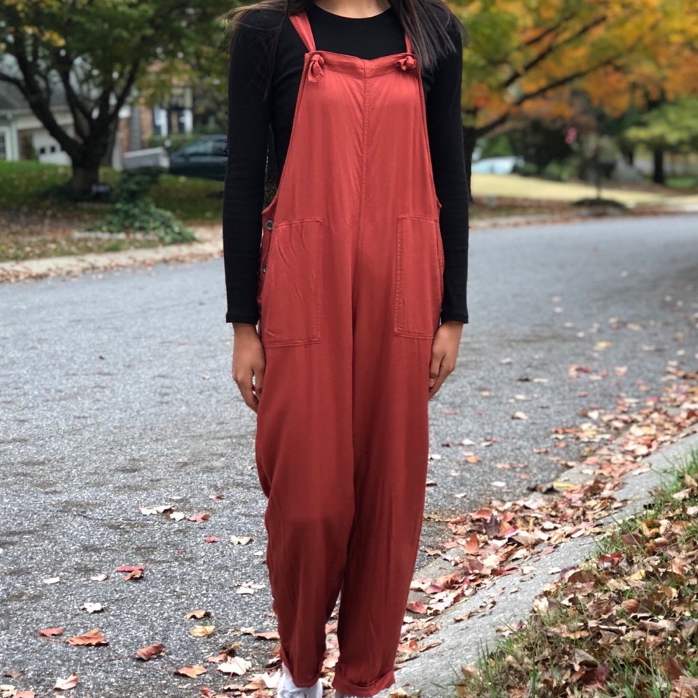 Hollister Burnt Orange Soft Dungarees Jpsuit